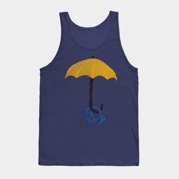 Yellow umbrella and blue horn - purple Tank Top by Uwaki